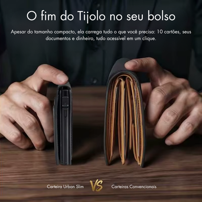 Carteira Masculina Urban Slim – Minimalismo, Segurança e Máxima Capacidade