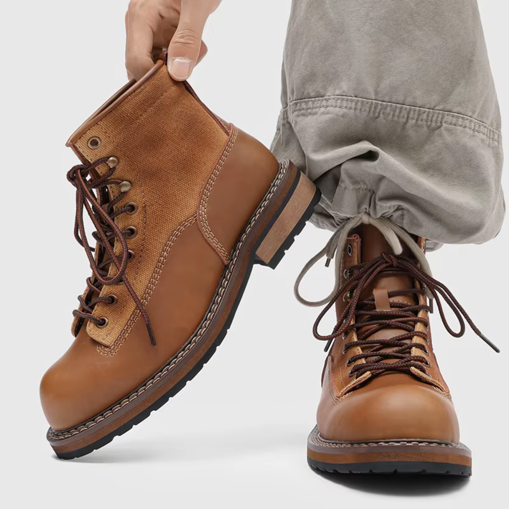 Bota Coturno Masculina em Couro Legítimo Arnold