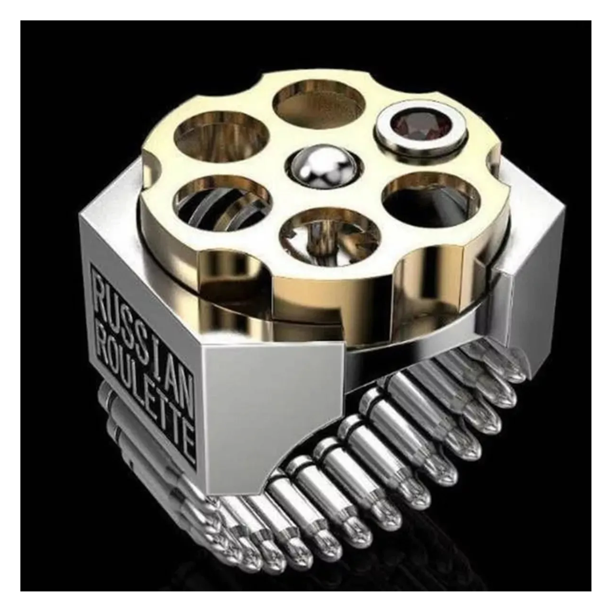 Anel Roleta Russa Inox