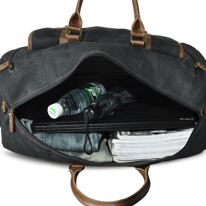 Bolsa de Viagem em Lona e Couro Legítimo Valencia