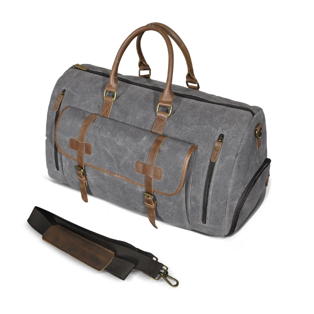 Bolsa de Viagem em Lona e Couro Legítimo Valencia