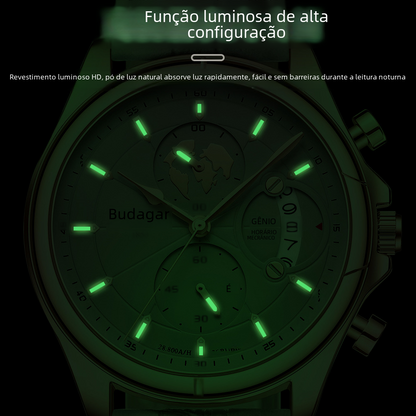 Relógio Poedagar Deluxe Verde em Couro