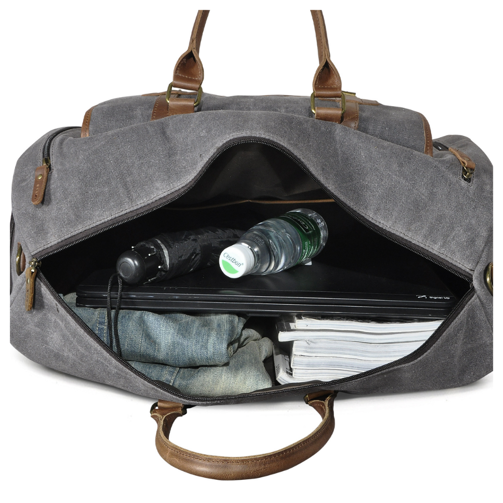 Bolsa de Viagem em Lona e Couro Legítimo Valencia