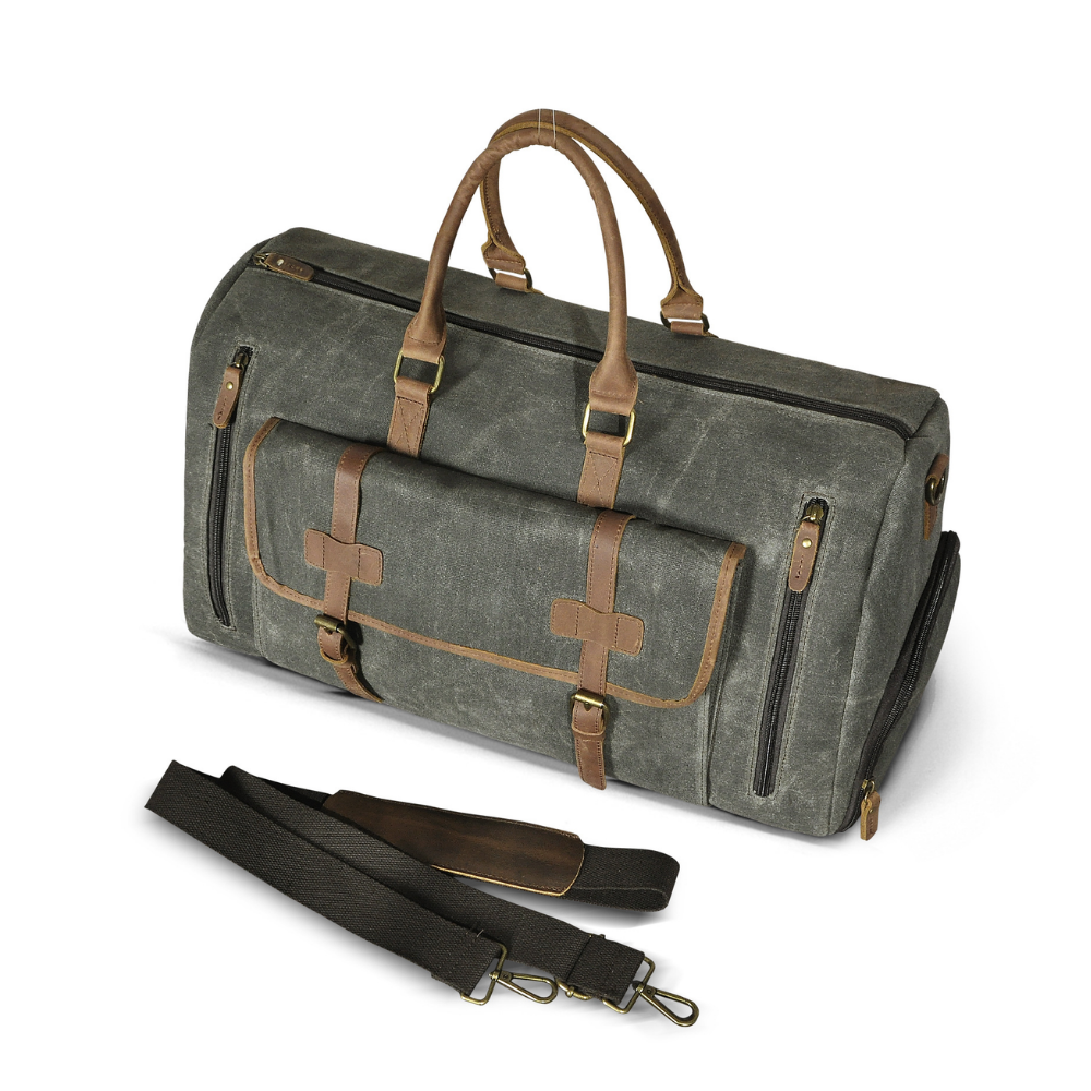 Bolsa de Viagem em Lona e Couro Legítimo Valencia