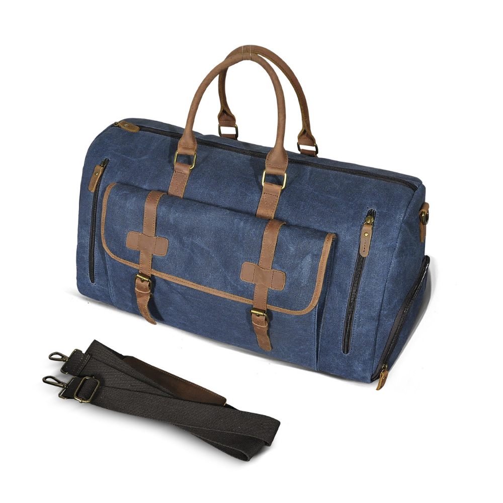 Bolsa de Viagem em Lona e Couro Legítimo Valencia