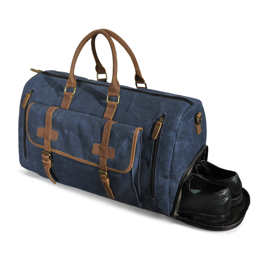 Bolsa de Viagem em Lona e Couro Legítimo Valencia