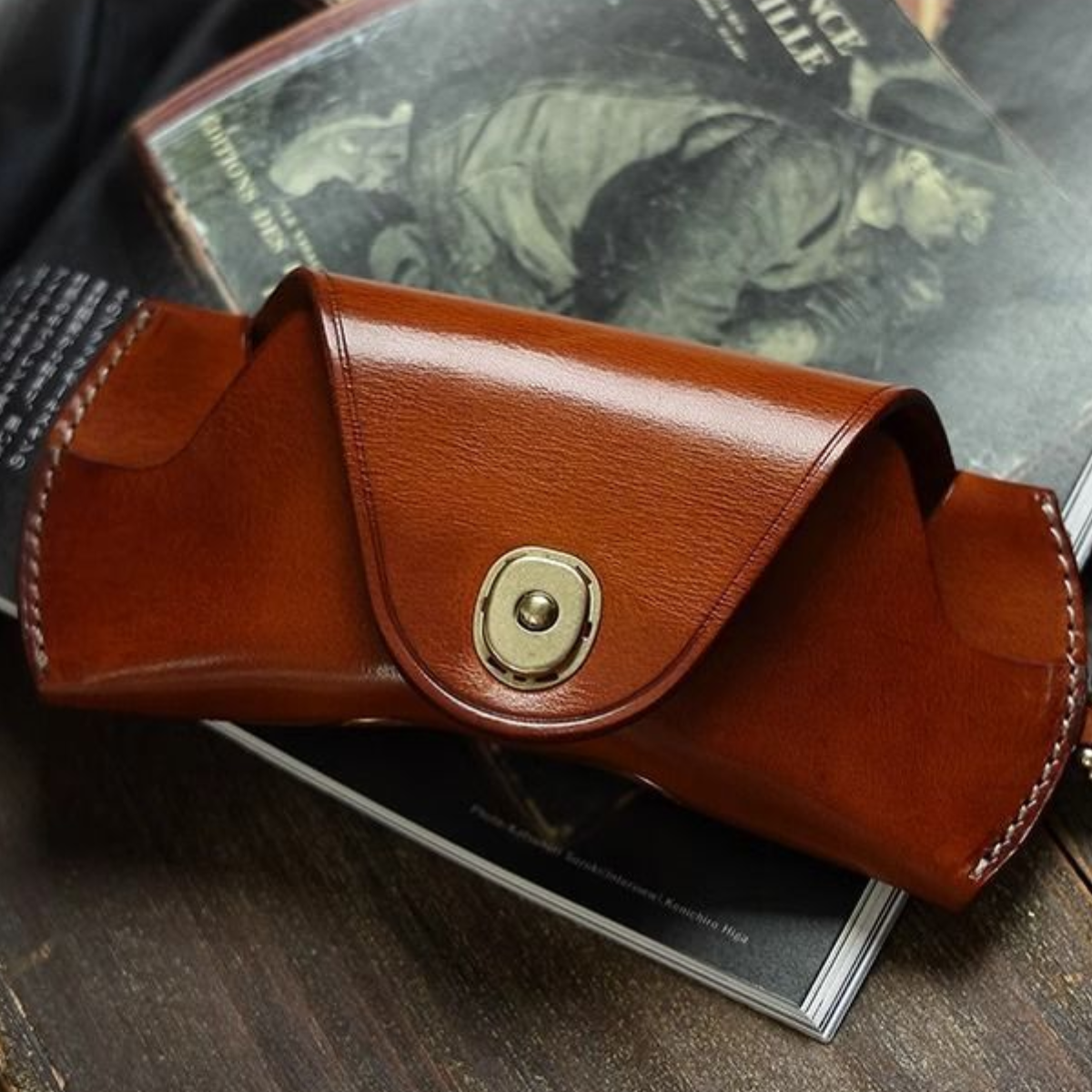 Porta Óculos em Couro