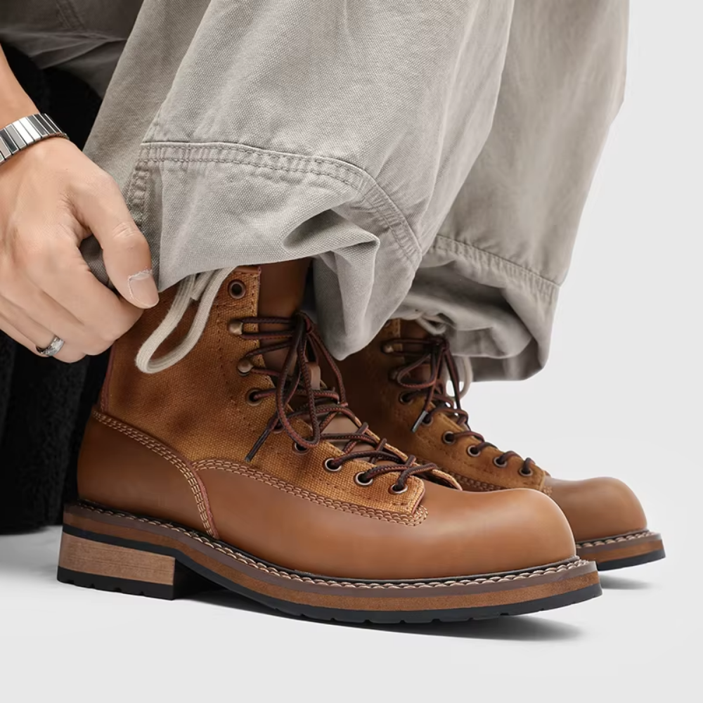Bota Coturno Masculina em Couro Legítimo Arnold