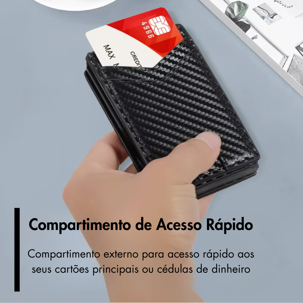 Carteira Masculina Urban Slim – Minimalismo, Segurança e Máxima Capacidade