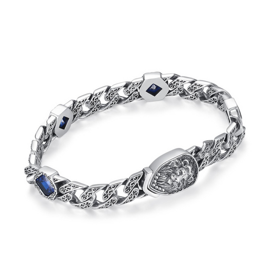 Pulseira Leon Saphire Prata Inox
