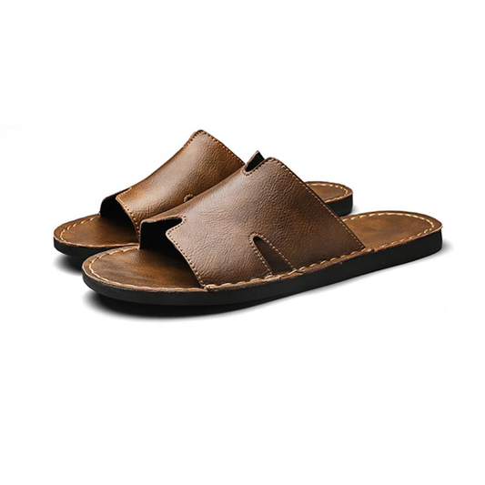 Sandália Masculina em Couro Cognac