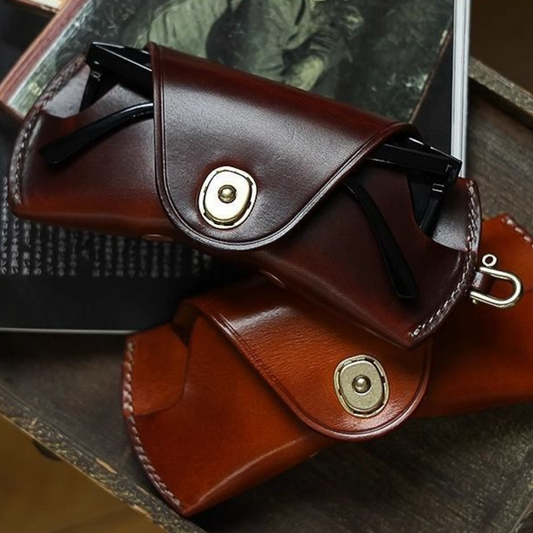 Porta Óculos em Couro