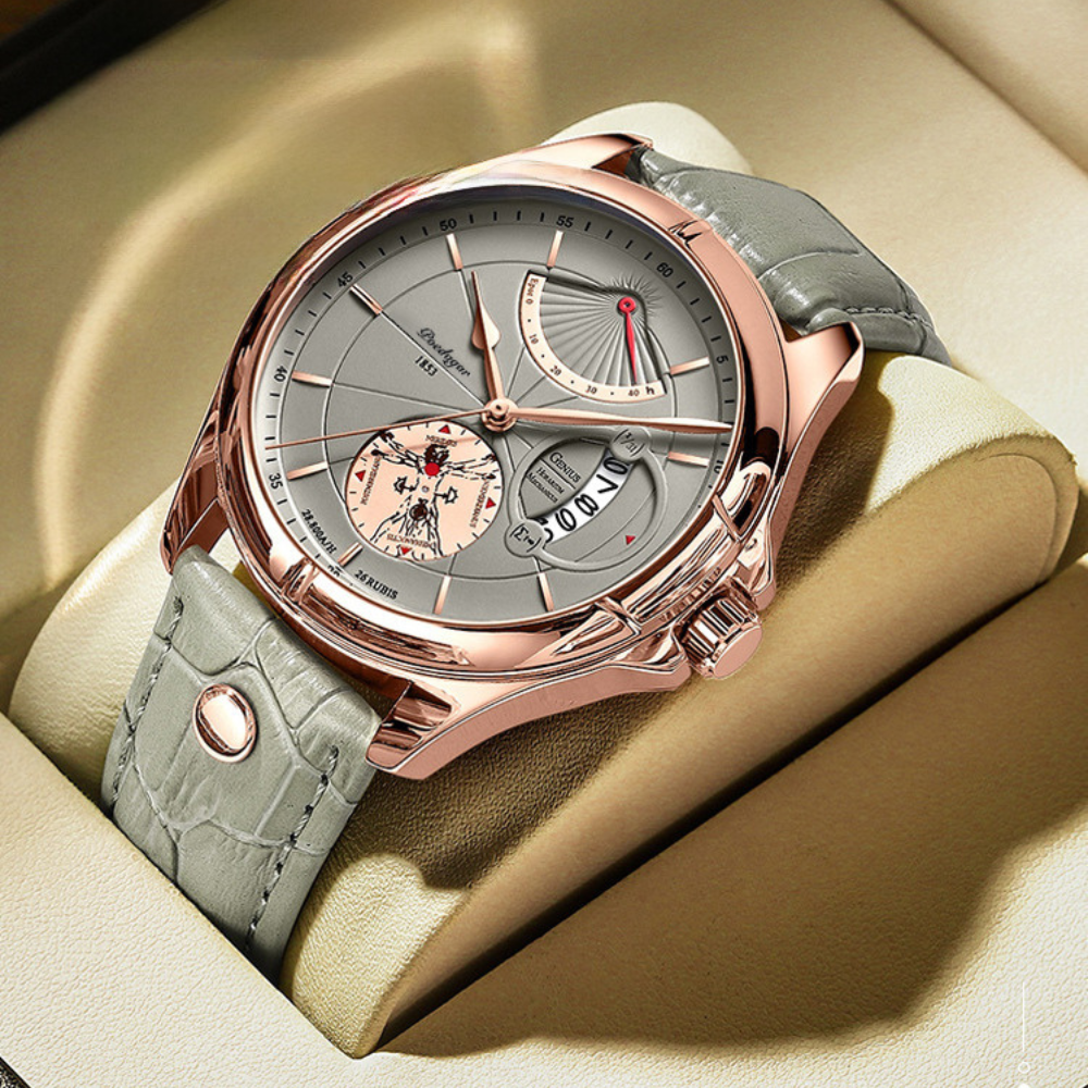 Relógio Poedagar Deluxe Verde em Couro