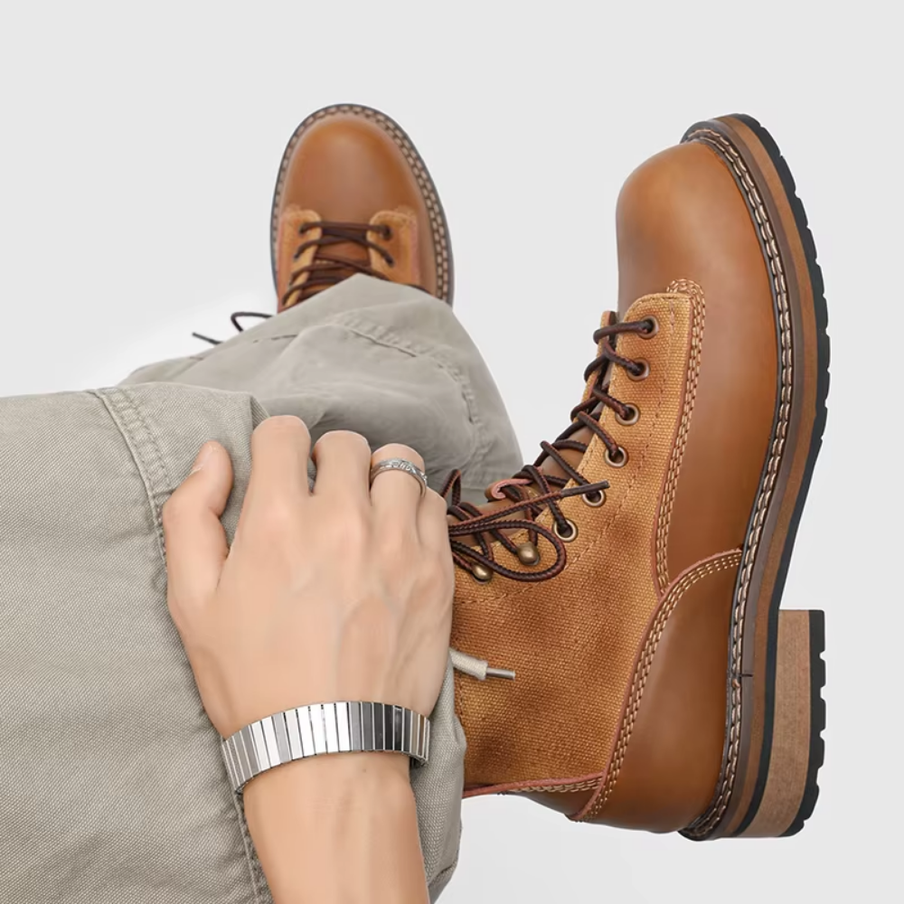 Bota Coturno Masculina em Couro Legítimo Arnold