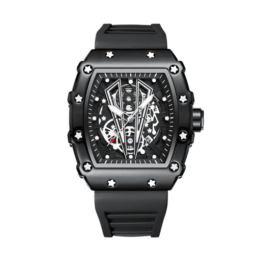 Relógio Poedagar Skeleton Black