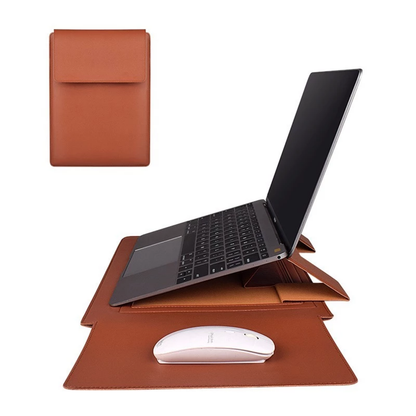 Capa Slim para Notebook em Couro Tecnológico com Suporte Dobrável