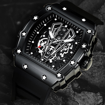 Relógio Poedagar Skeleton Black