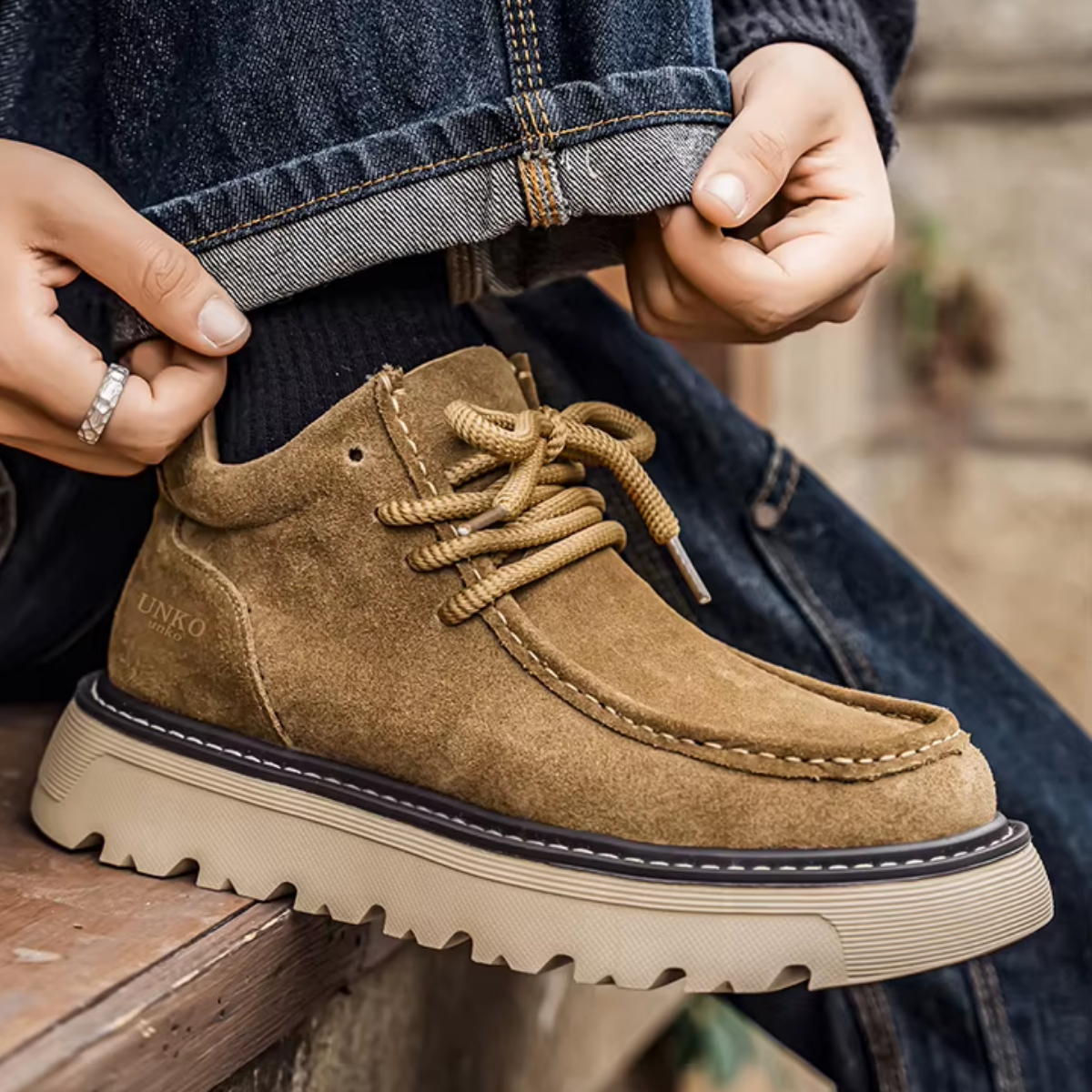 Bota Casual Masculina em Camurça Jack