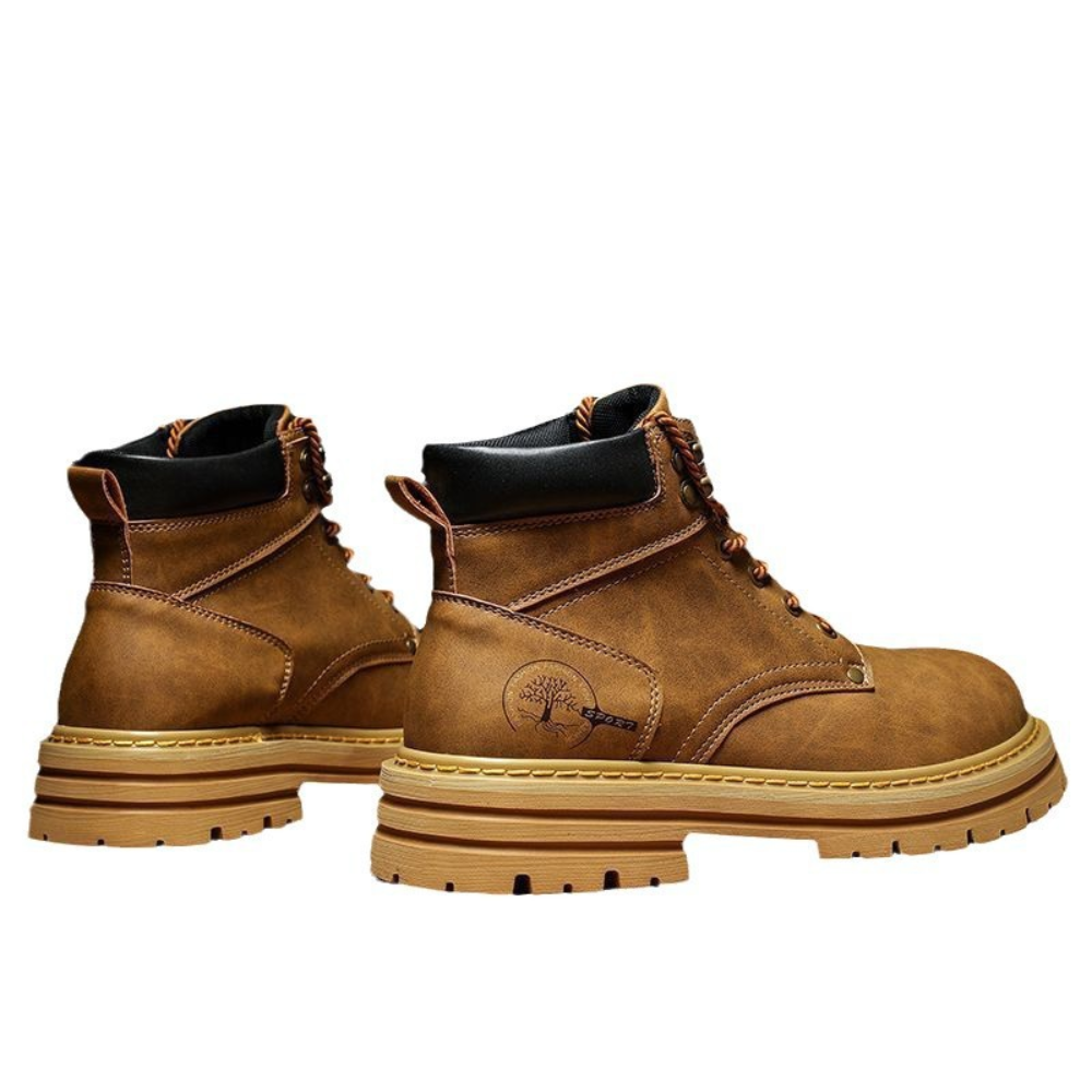 Bota Militar de Couro Marrom