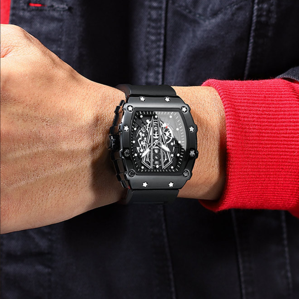 Relógio Poedagar Skeleton Black