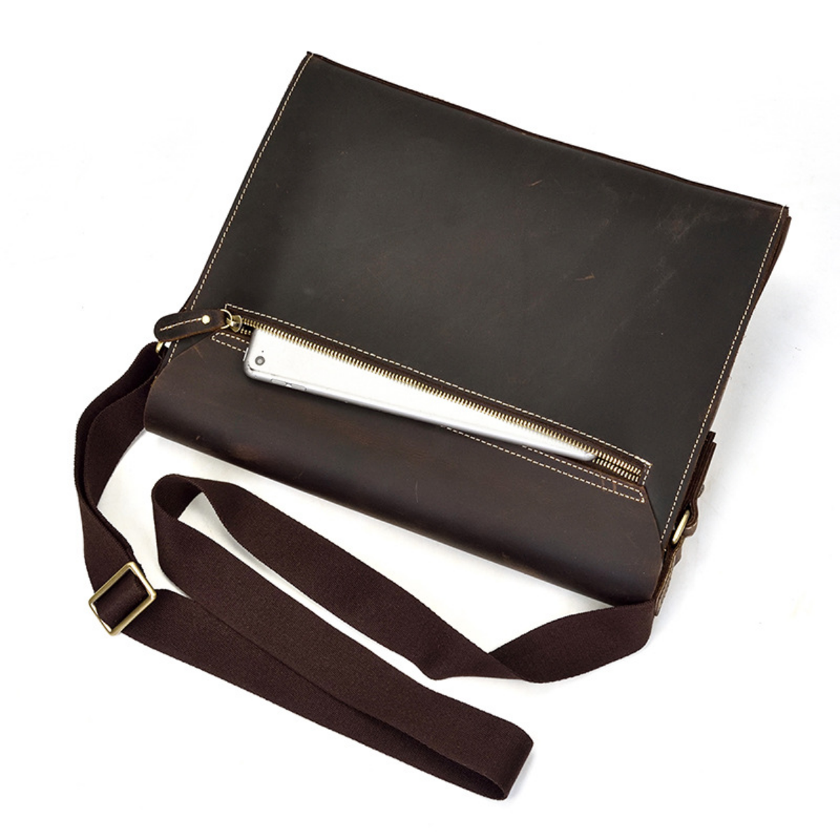 Bolsa Carteiro Masculina em Couro Legítimo Dallas
