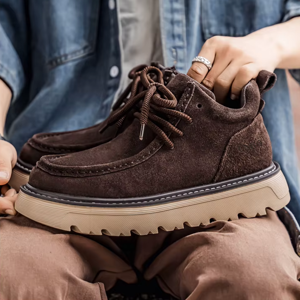 Bota Casual Masculina em Camurça Jack