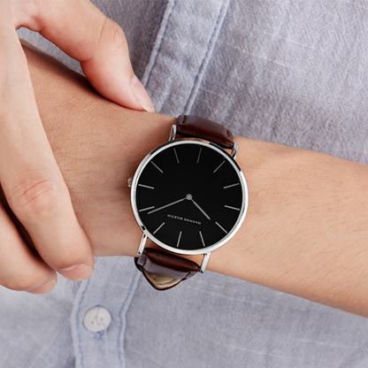 Relógio HM Classic Black - Caixa Prateada