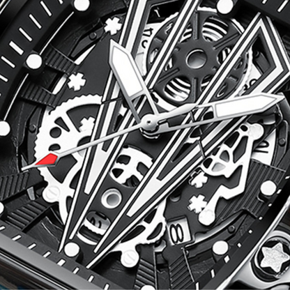 Relógio Poedagar Skeleton Black