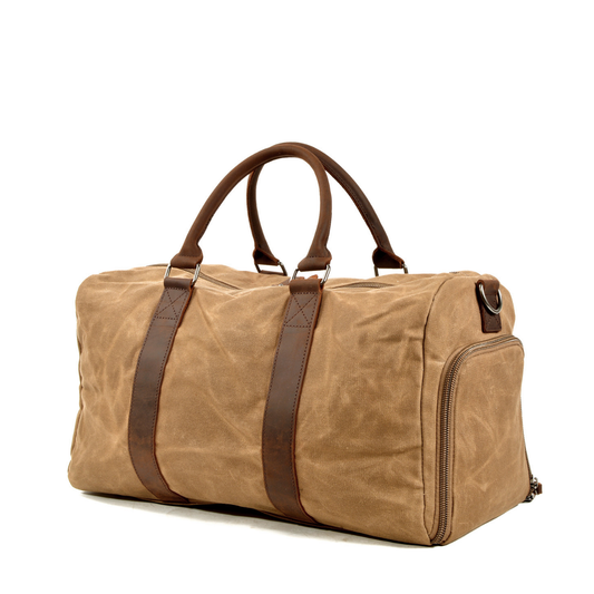 Bolsa de Viagem Masculina Siena em Lona Encerada e Couro