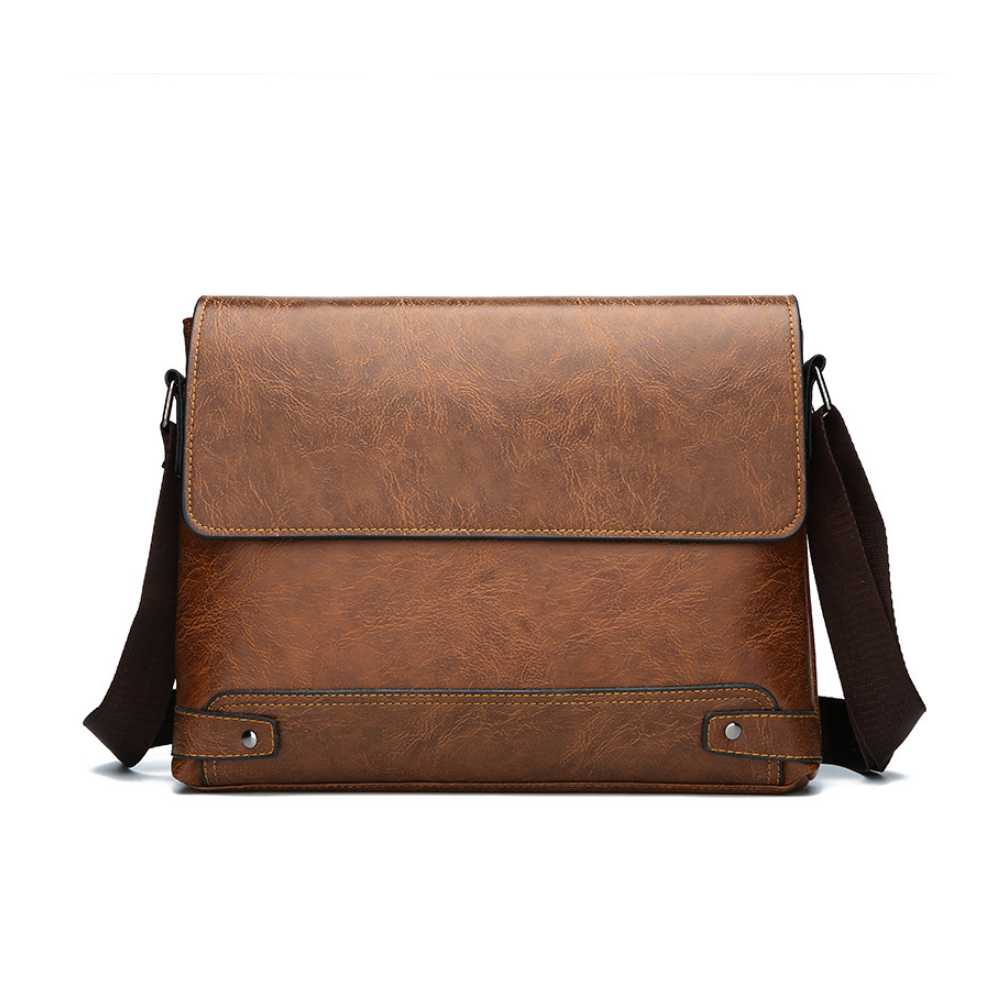 Bolsa Carteiro Transversal Masculina em Couro Firenze