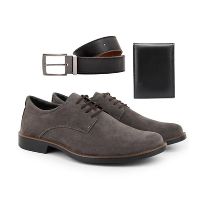 Kit Sapato Oxford Rushmore em Couro + Cinto e Carteira de Brinde