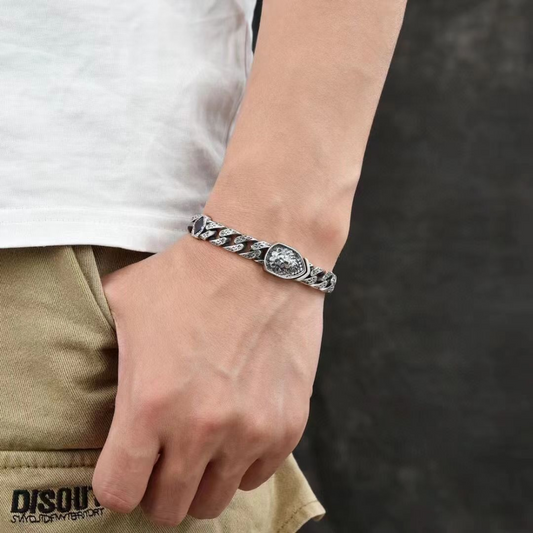 Pulseira Leon Saphire Prata Inox