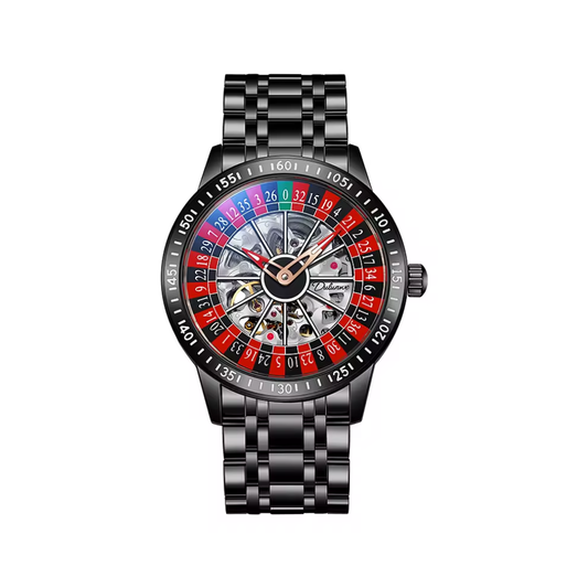 Relógio Poker Design - Pulseira Inox Grafite