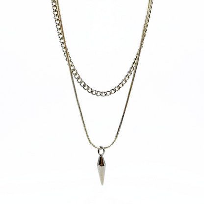 Colar Duplo Seraph Prata Inox