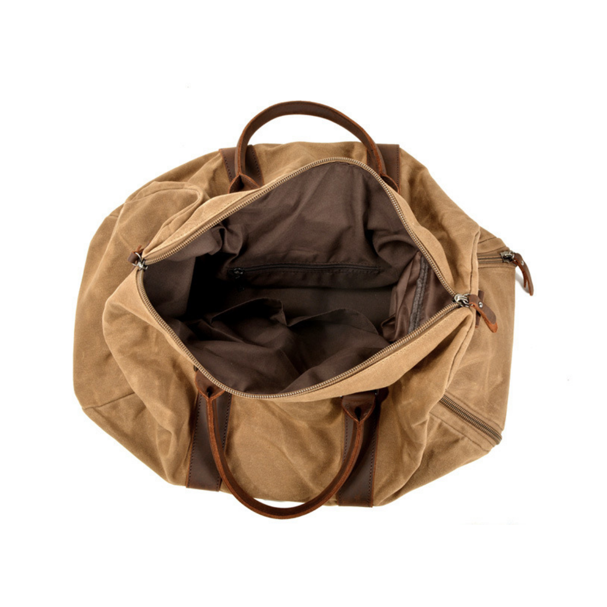 Bolsa de Viagem Masculina Siena em Lona Encerada e Couro