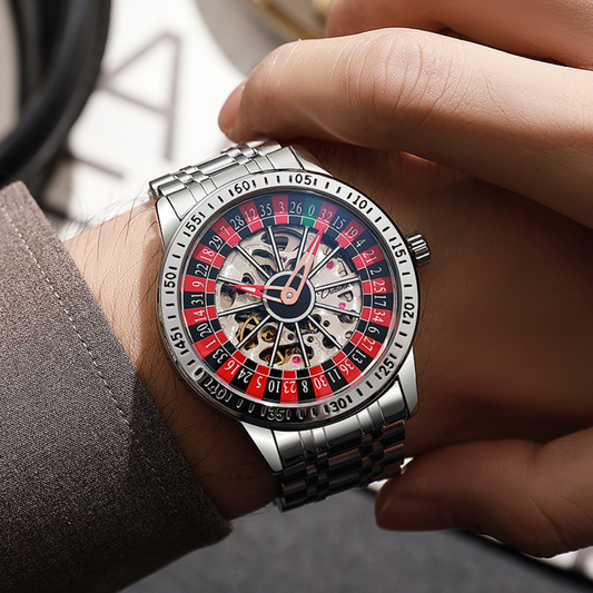 Relógio Poker Design - Pulseira Inox