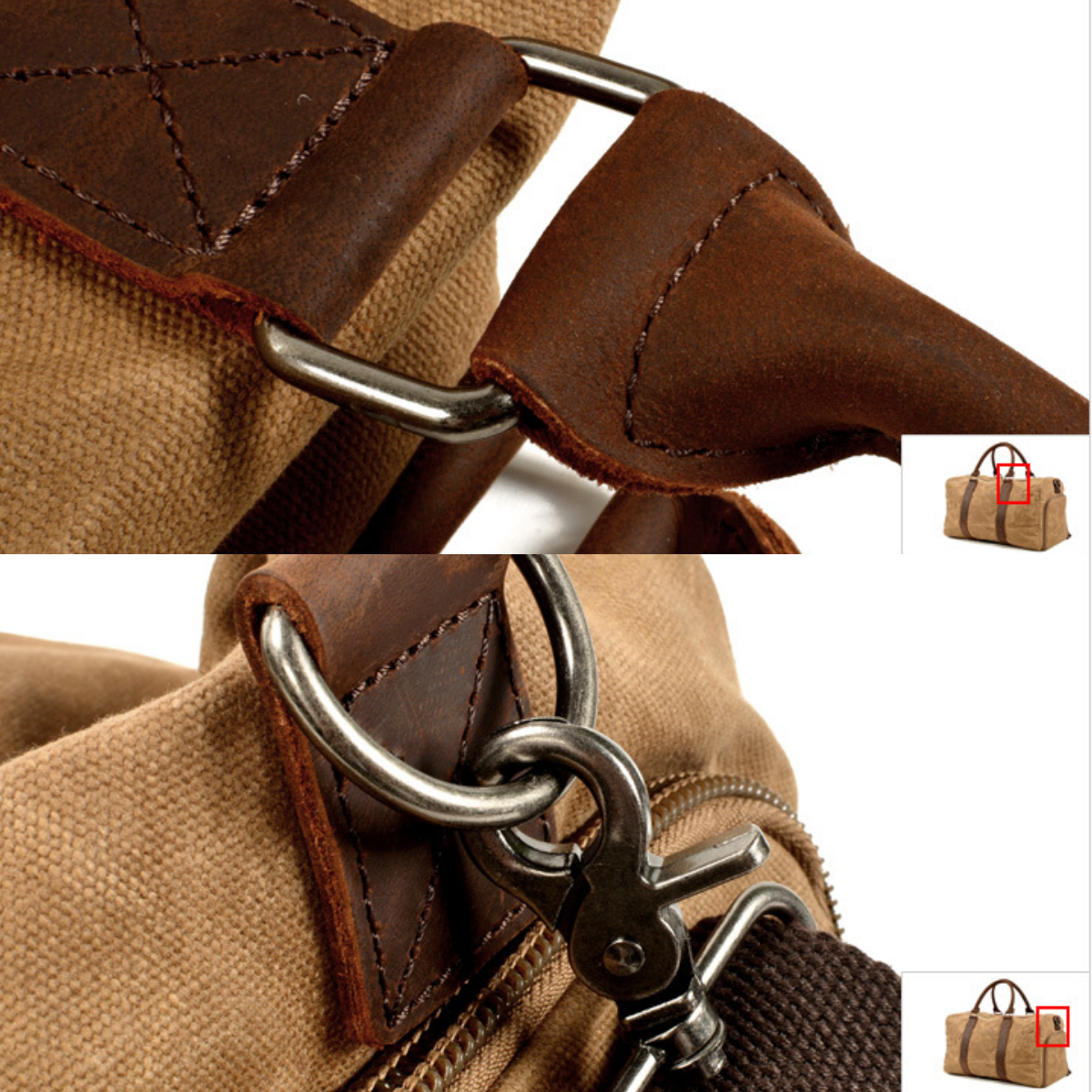 Bolsa de Viagem Masculina Siena em Lona Encerada e Couro