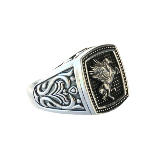 Anel Pegasus Prata Inox