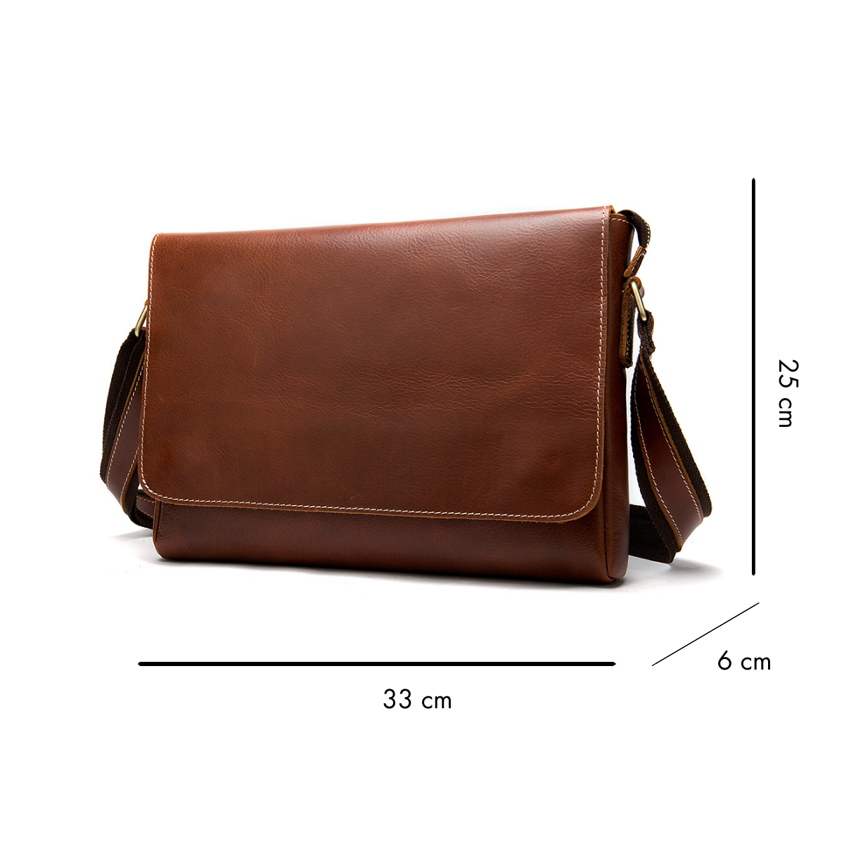 Bolsa Carteiro Masculina em Couro Legítimo Milwaukee