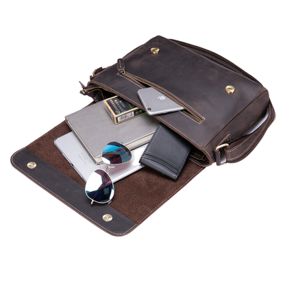 Bolsa Carteiro Masculina em Couro Legítimo Milwaukee