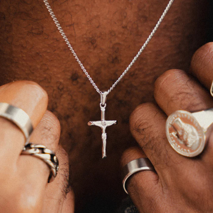 Colar Christ Prata Inox