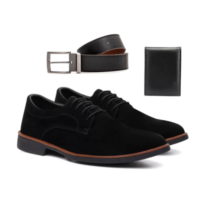 Kit Sapato Oxford Rushmore em Couro + Cinto e Carteira de Brinde