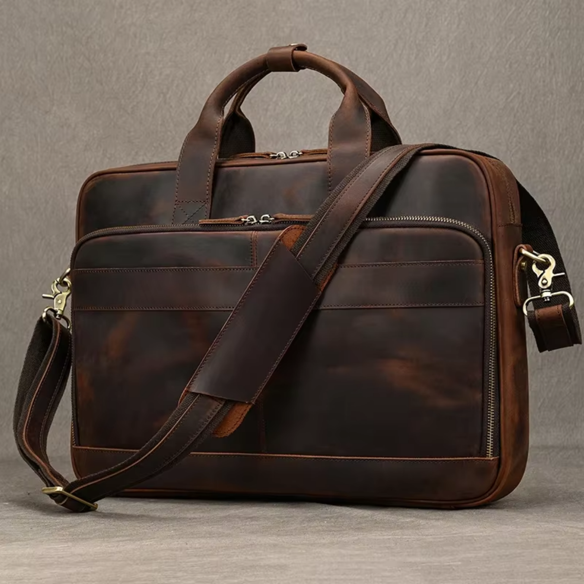 Bolsa Executiva Masculina em Couro Legítimo Cambridge