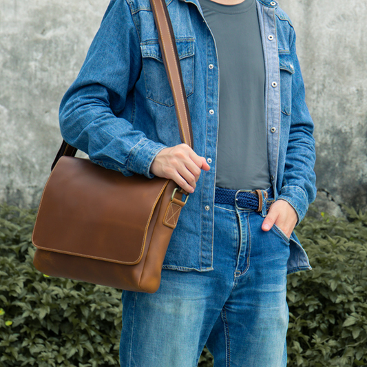 Bolsa Carteiro Masculina em Couro Legítimo Milwaukee