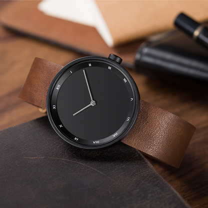 Relógio em Borracha Minimal Marrom