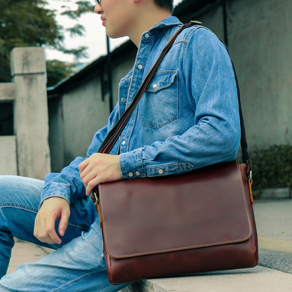 Bolsa Carteiro Masculina em Couro Legítimo Milwaukee
