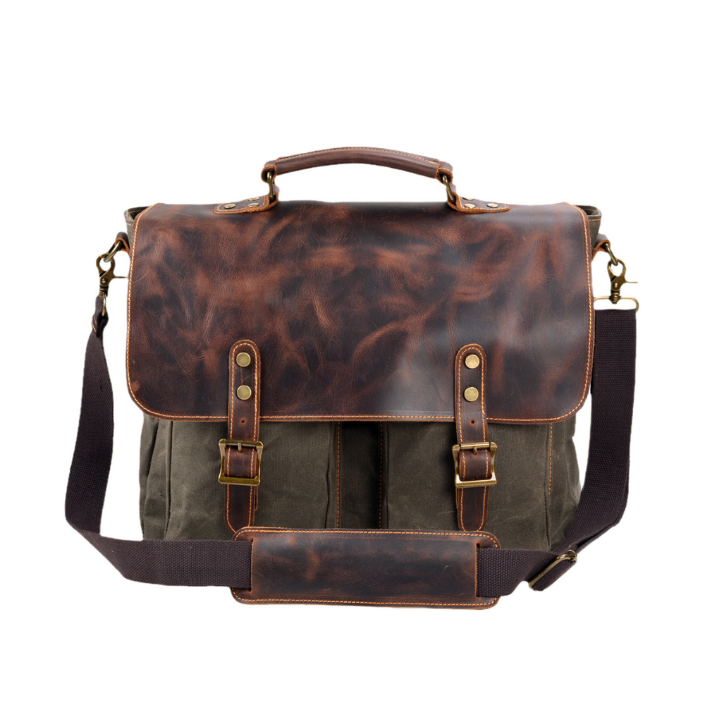 Bolsa Executiva Masculina em Lona e Couro Legítimo Seattle