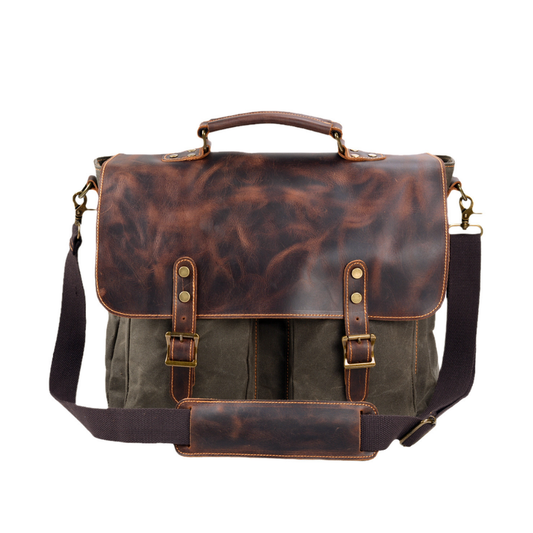 Bolsa Executiva Masculina em Lona e Couro Legítimo Seattle