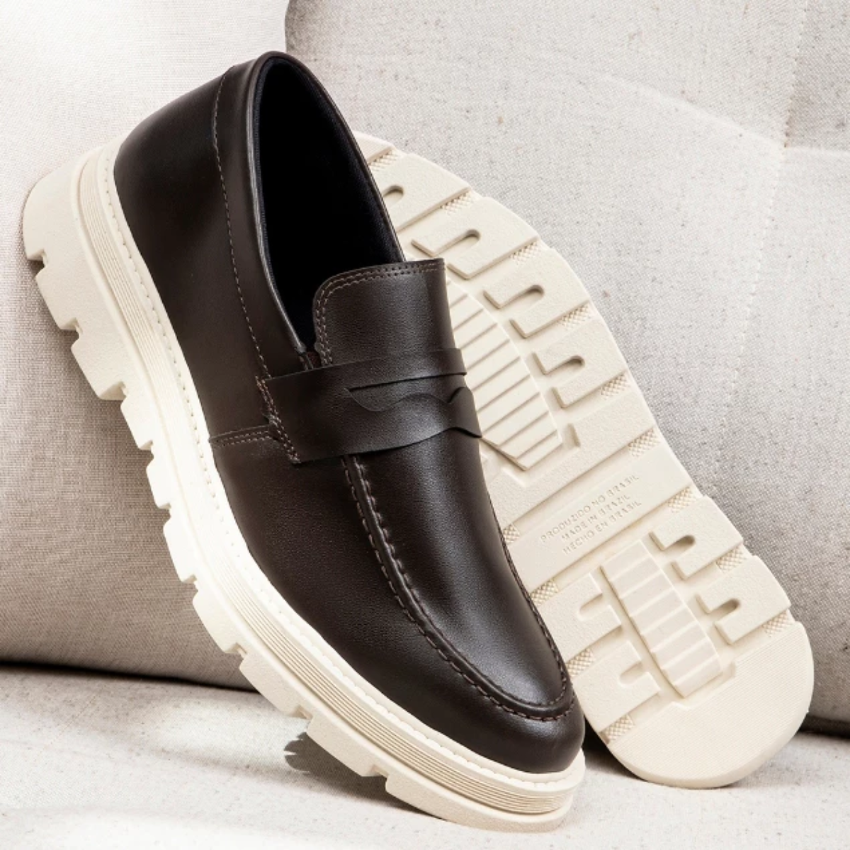 Mocassim Masculino Tratorado em Couro Hilbert
