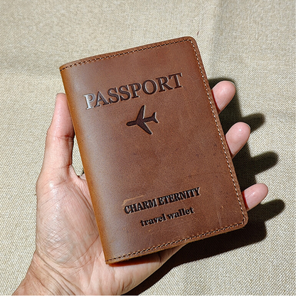 Porta Passaporte de Viagem em Couro
